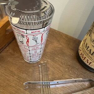 Retro Cocktail Shaker with Recipe Graphics